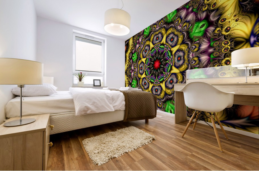 Monkey Mandala Mural print