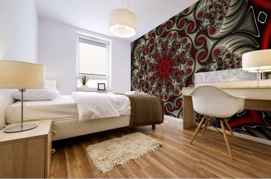 Silver Mandala Mural print