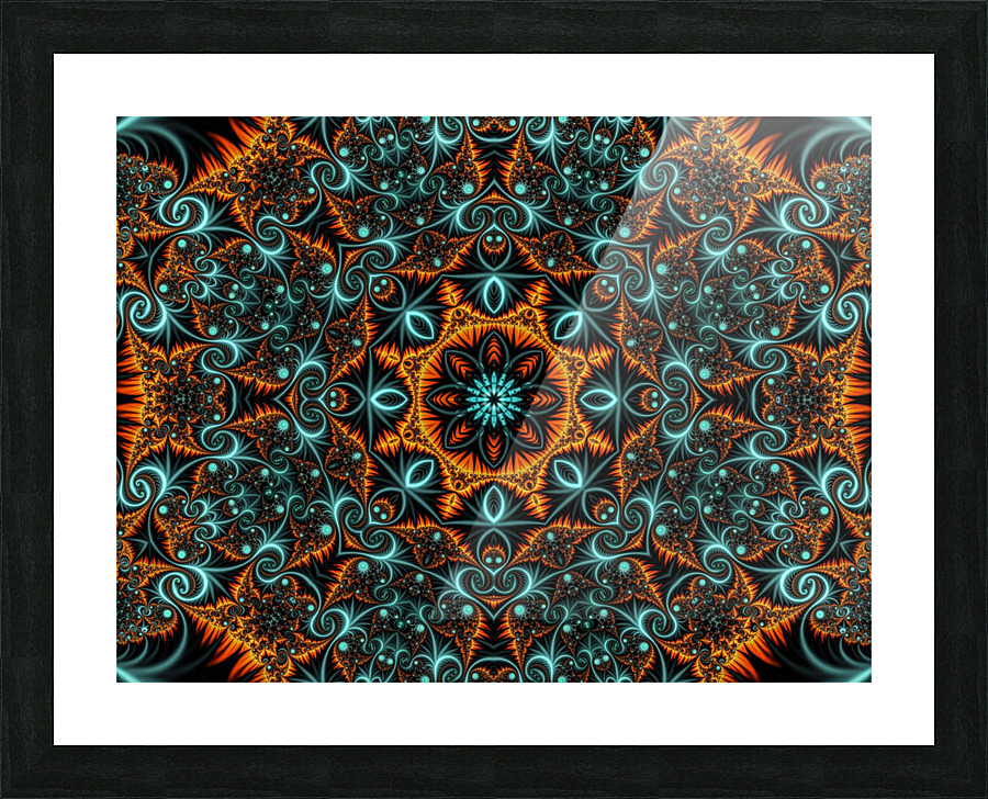 Orange Mandala Picture Frame print