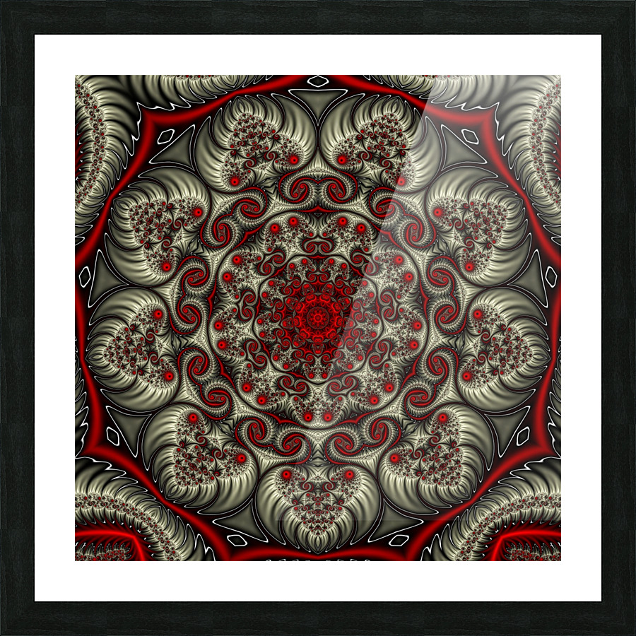 Silver Mandala Picture Frame print