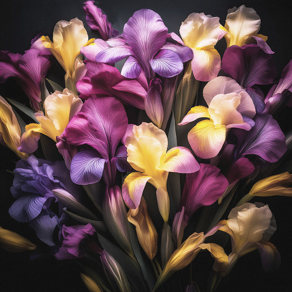 Colourful Irises in Full Bloom Digital Download