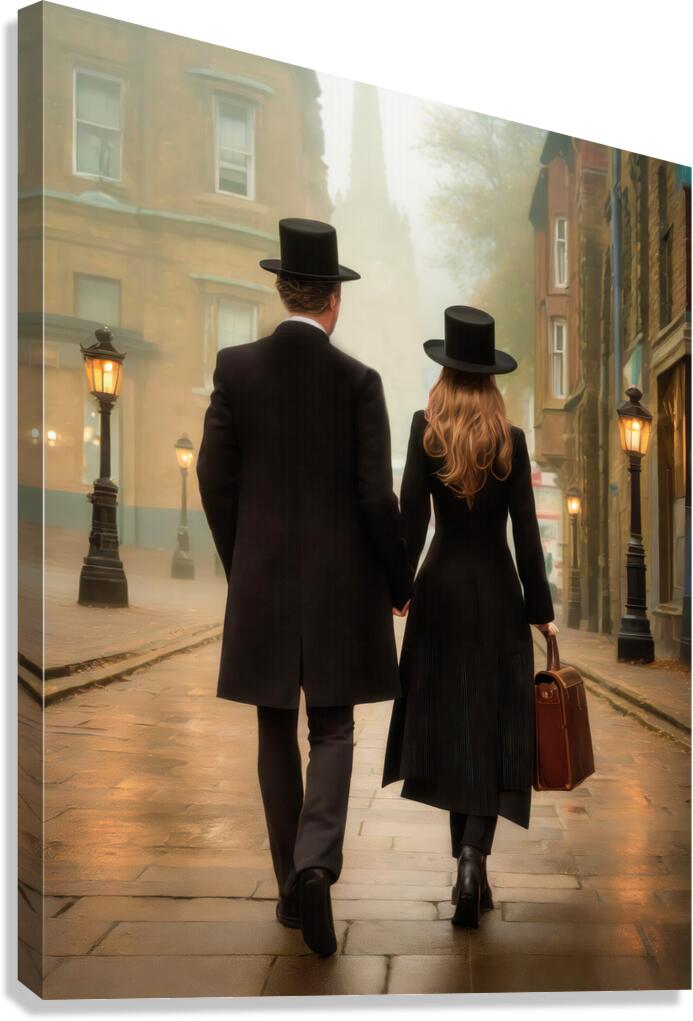 Walking Home Together  Canvas Print