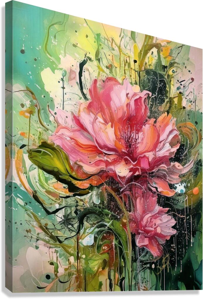 Abstract Pink Rose Canvas Print