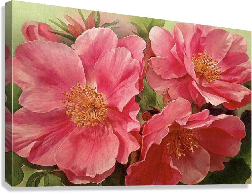 Alberta Wild Roses Canvas Print