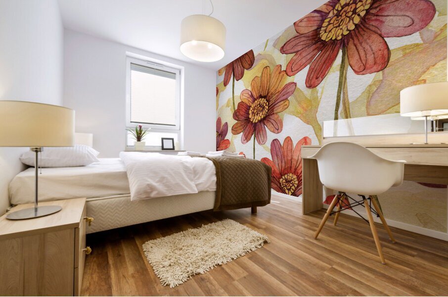 Abstract Flowers Mural print