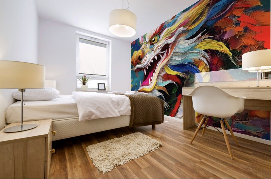 Daha the Friendly Dragon Mural print