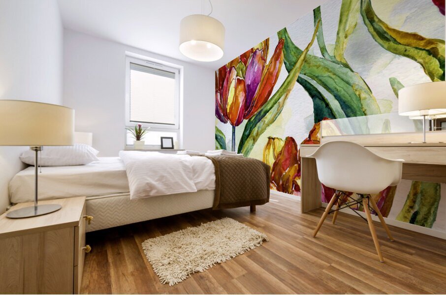 Tulips All Opened Up Mural print