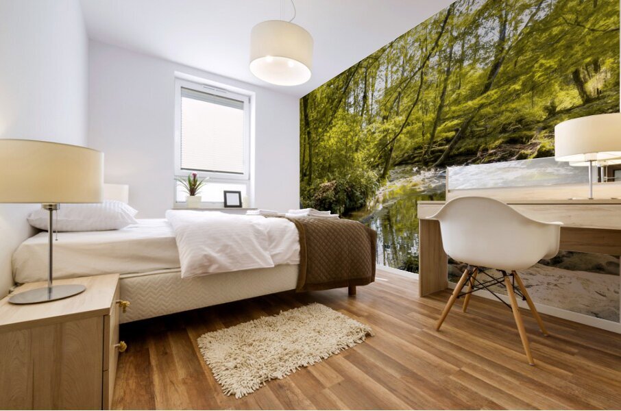 Resting by the Spring Stream Mural print