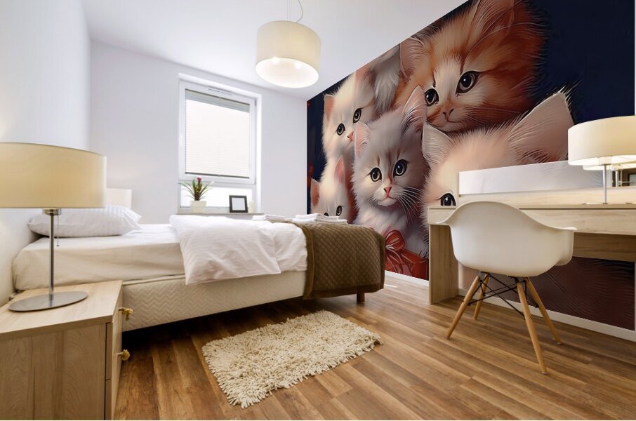 Holiday Kittens Mural print