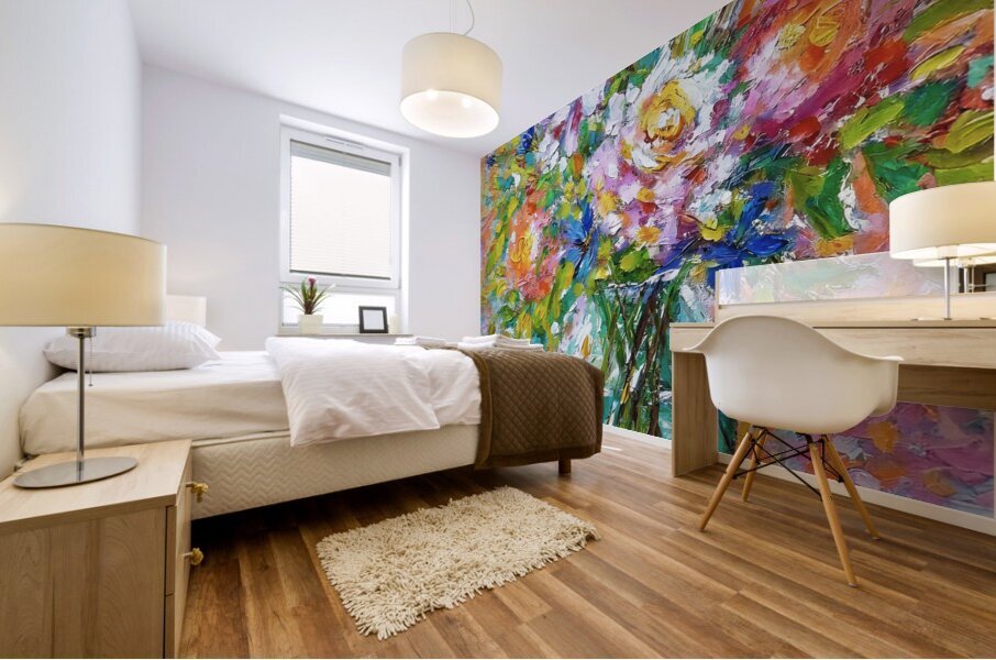 Painted flowers Mural print