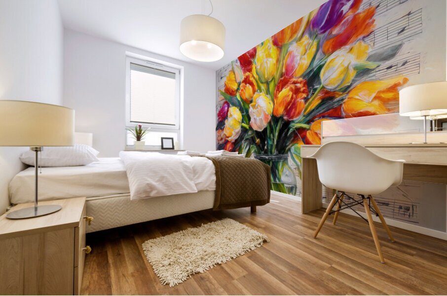Parrot Tulips Mural print
