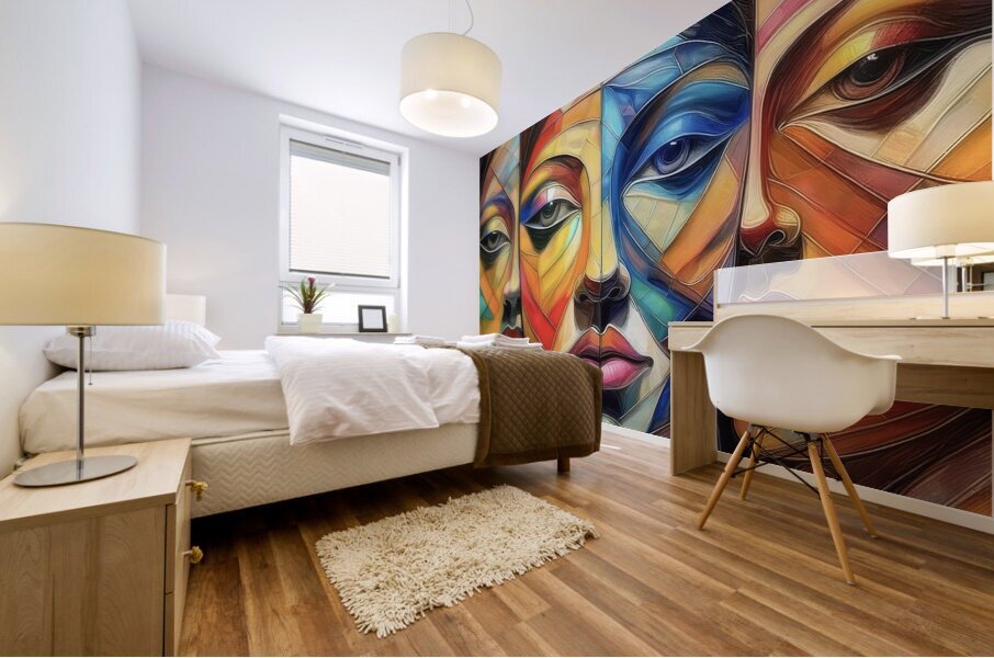 Abstract Faces Mural print