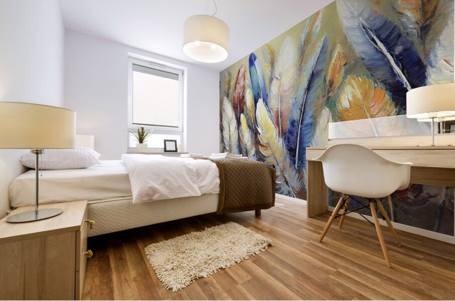 Found Feathers  Mural print