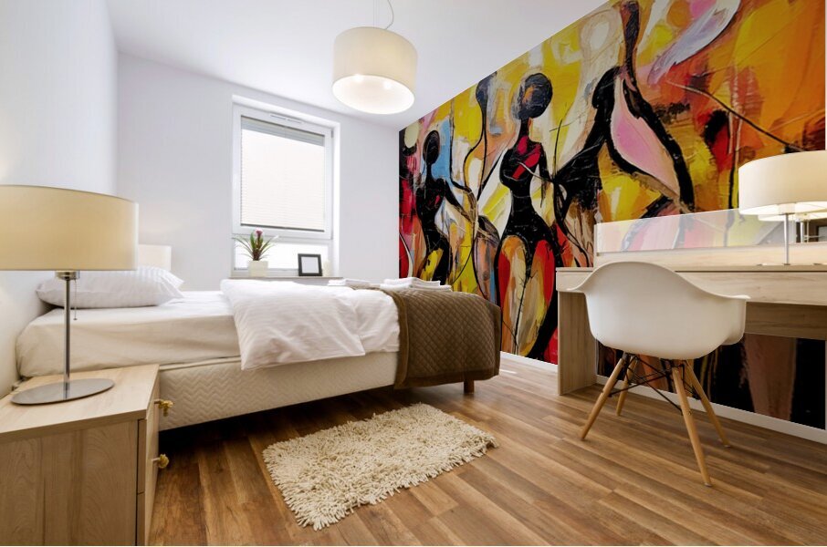 Lovers of Happy Dance Mural print