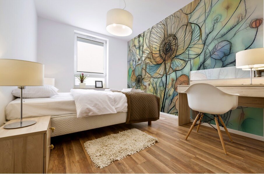 Surreal Flowers Mural print