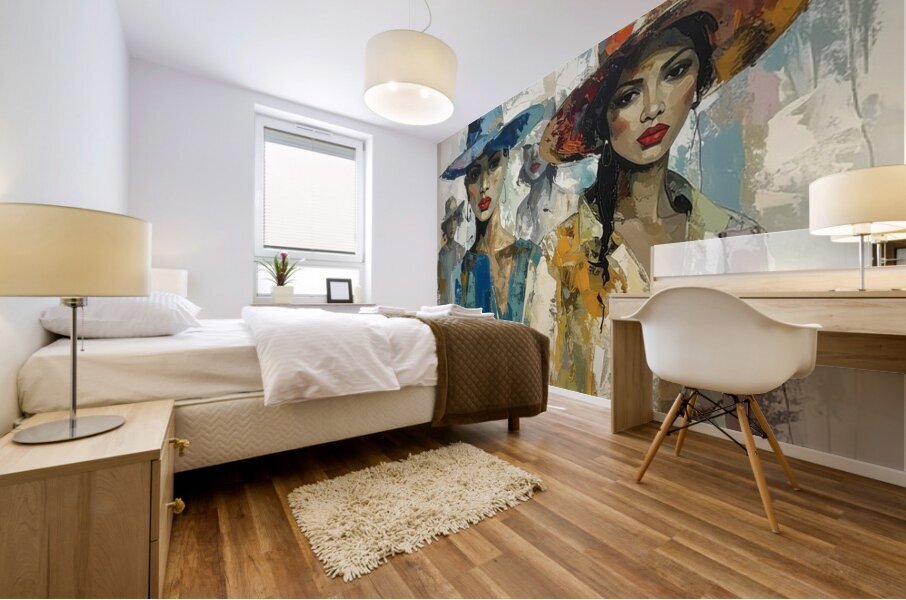Modelling Hats Mural print