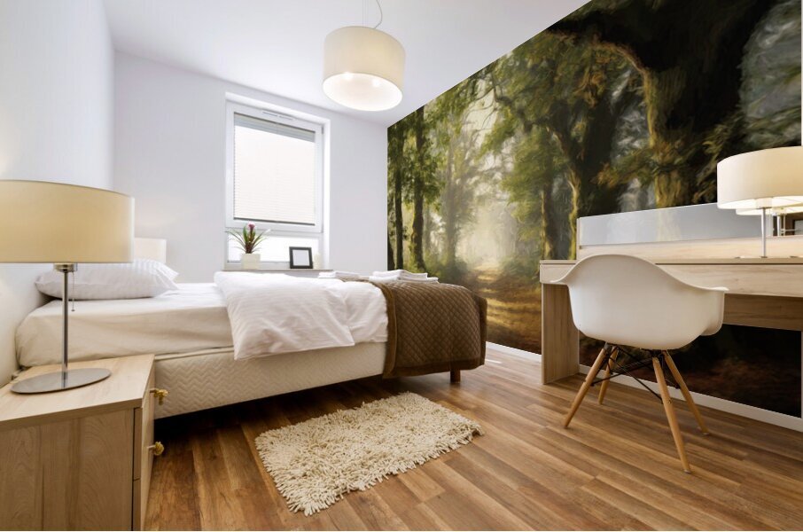 Small Trail Through Big Trees Mural print