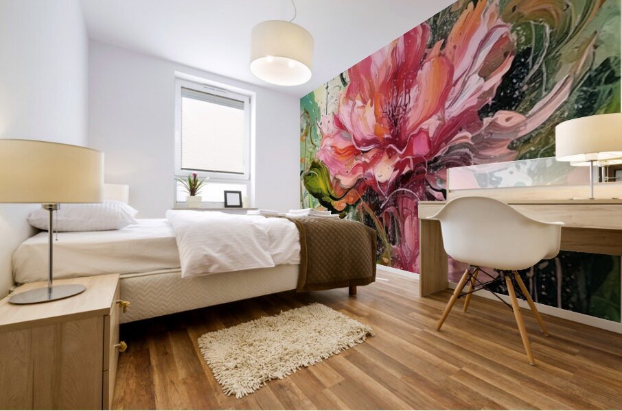 Abstract Pink Rose Mural print