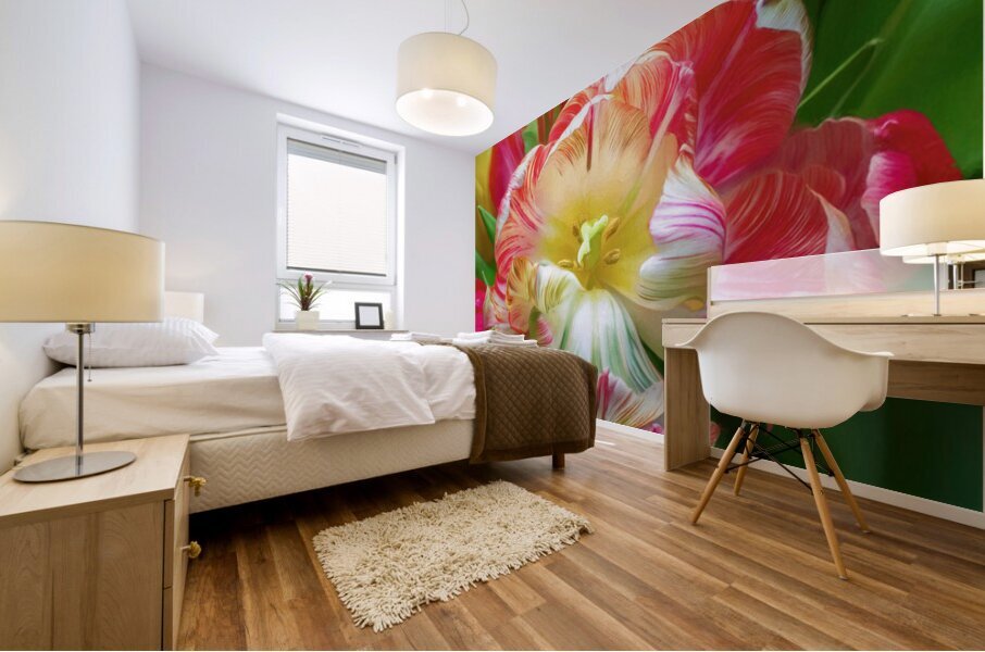 A Fully Open Parrot Tulip Mural print