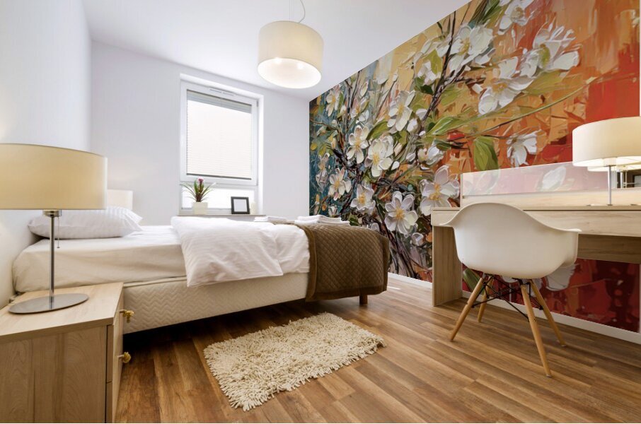Whimsical Cherry Blossoms Mural print