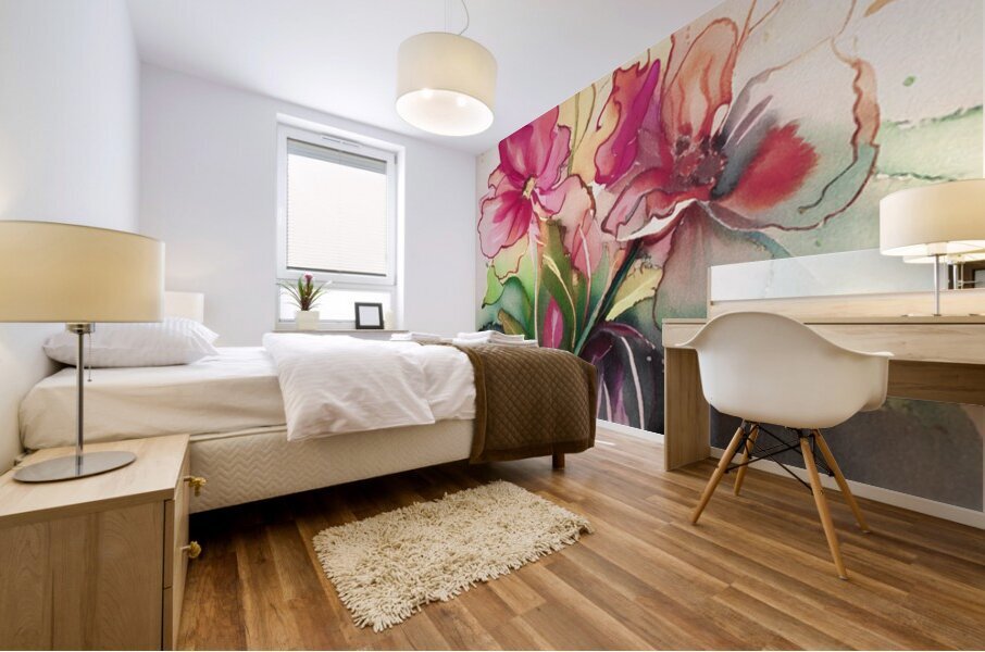 Pink Wild Violets Mural print