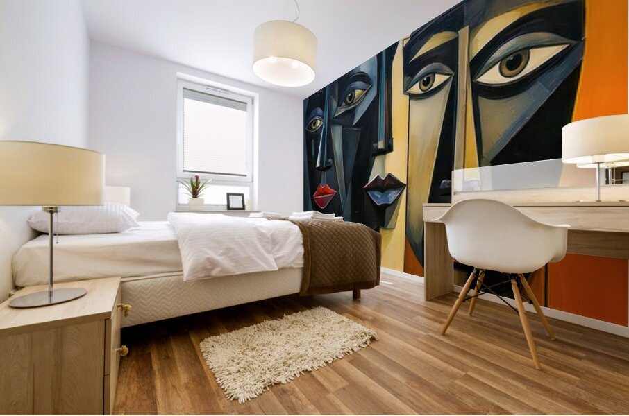 Abstract Masks Mural print