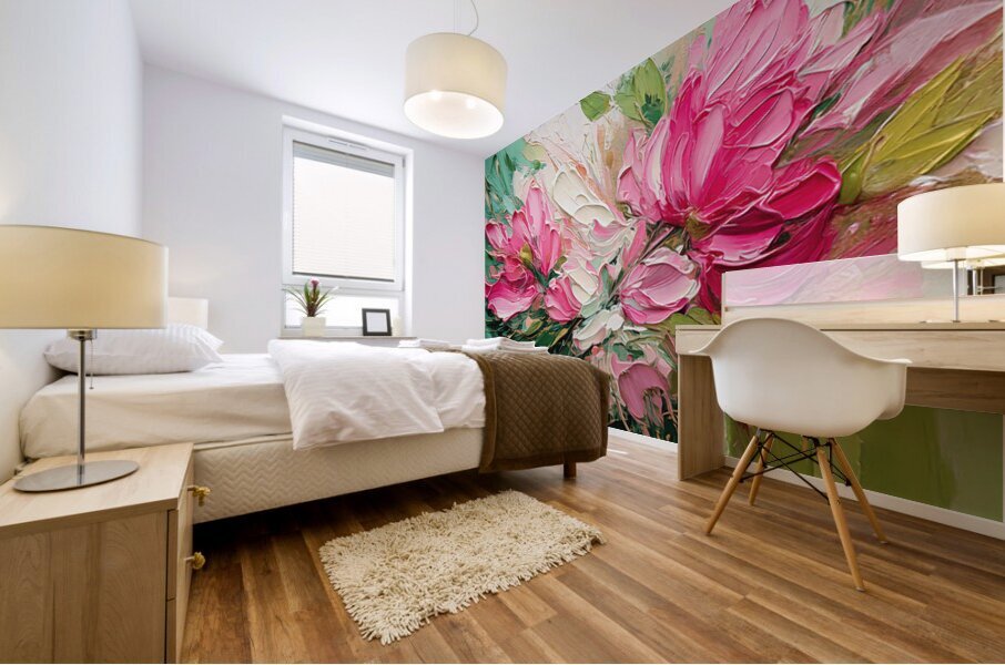 Pink Blossoms Everywhere Mural print
