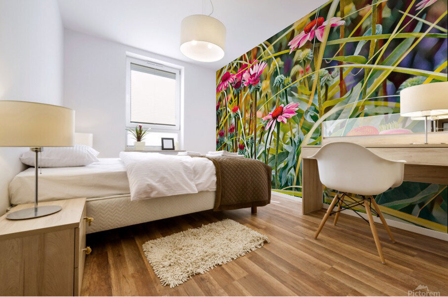 Blooming Echinacea Mural print