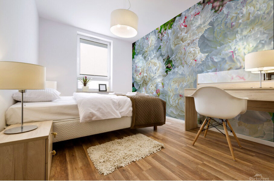 Group of White Peonies Mural print