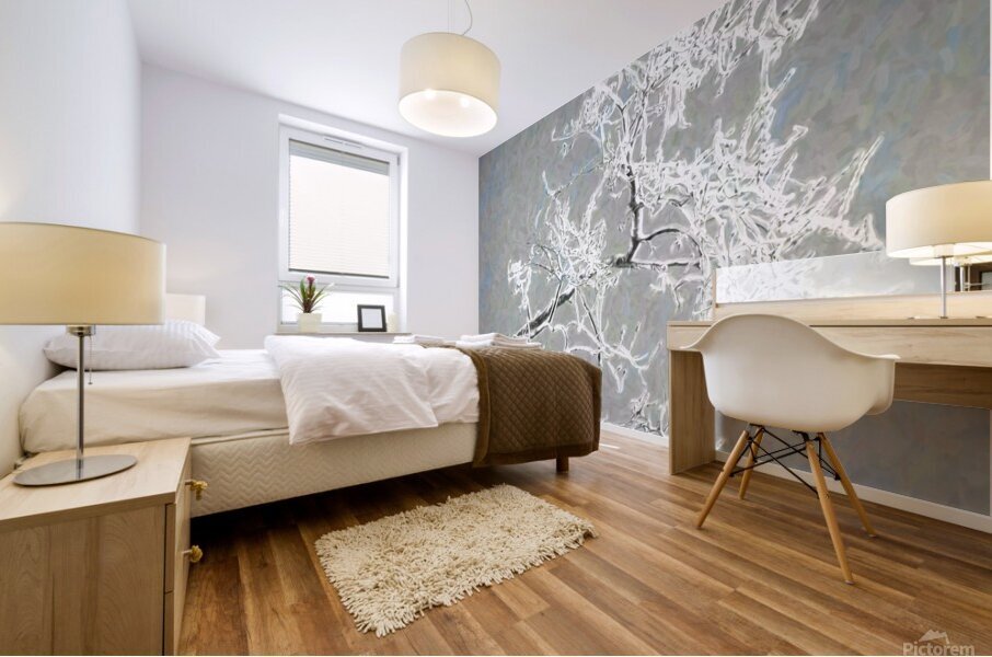 Ice-Covered Branch Mural print