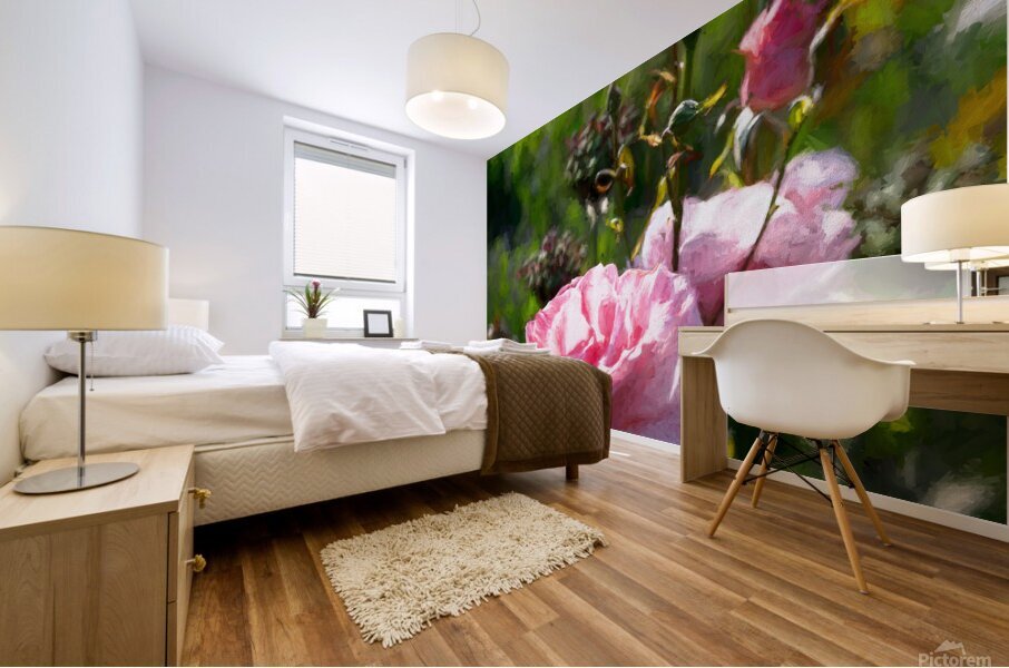 Pink Rosebuds Mural print