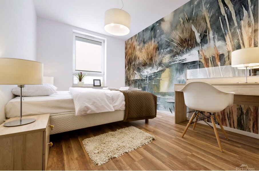 Frozen Marshes and Forest Mural print