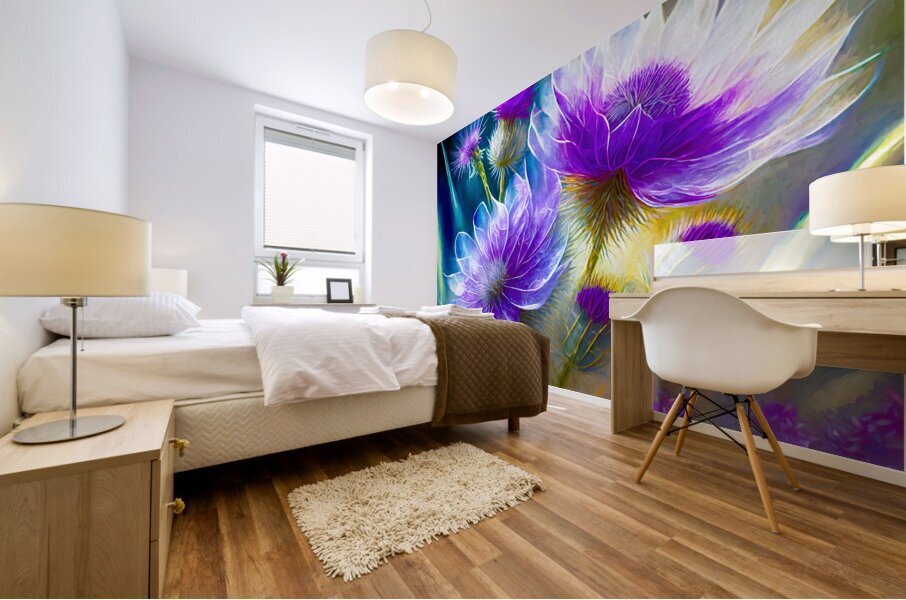 Transparent Thistles Mural print
