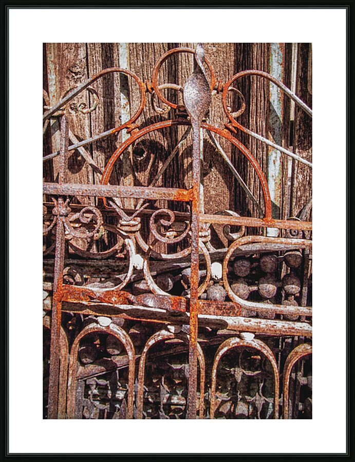 Rusty Iron Headboards Picture Frame print