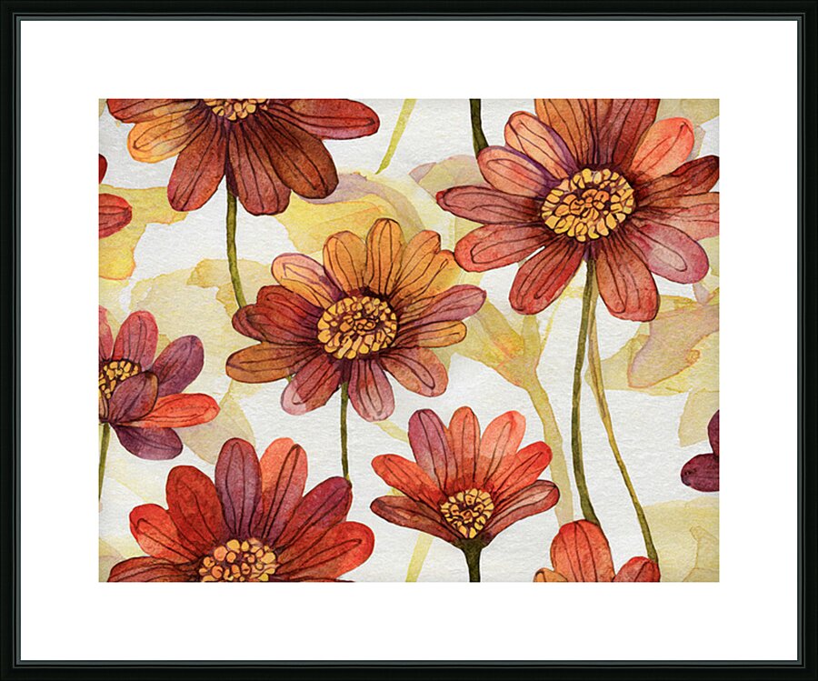 Abstract Flowers Picture Frame print