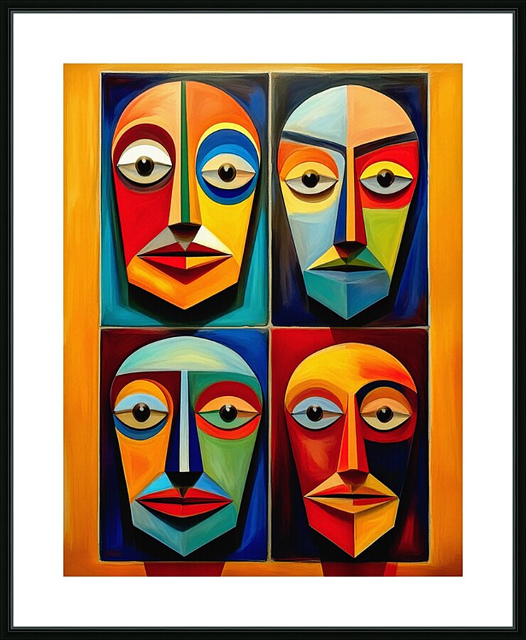 Faces in a Quandry Picture Frame print