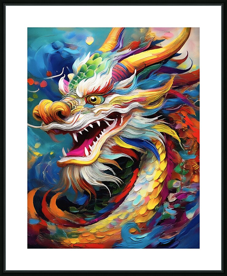 Daha the Friendly Dragon Picture Frame print