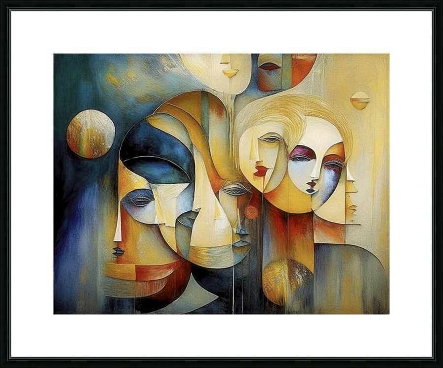 Faces Facing Every Which Way Picture Frame print