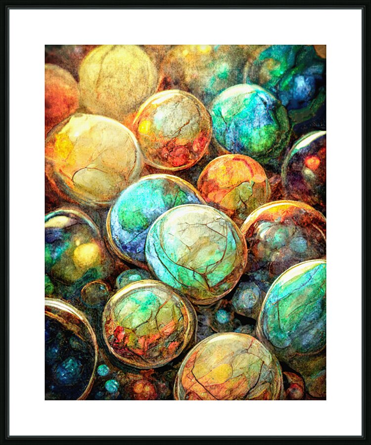 Antique Marble Marbles  Picture Frame print