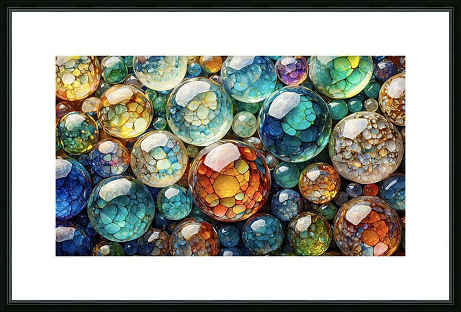 Glass Marbles Picture Frame print