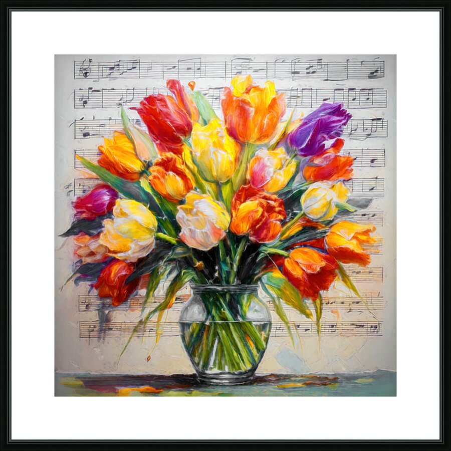 Parrot Tulips Picture Frame print