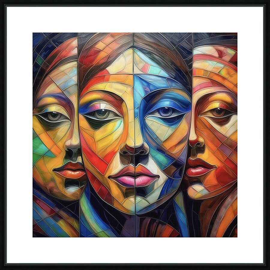 Abstract Faces Picture Frame print