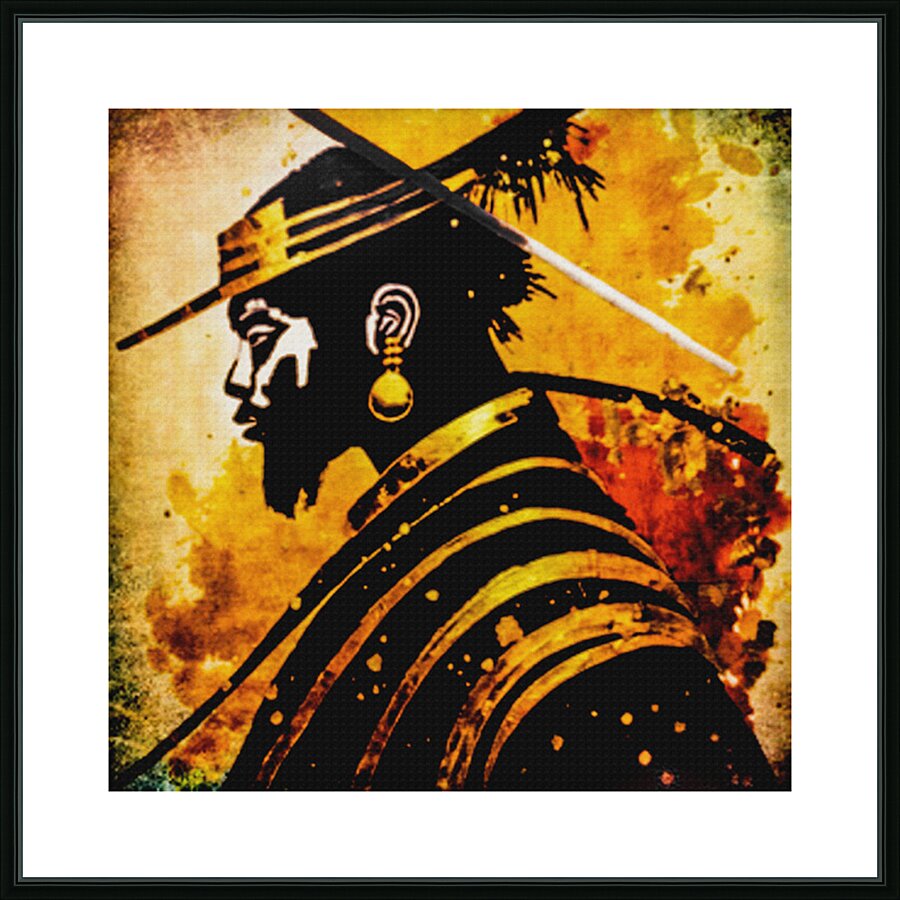 Gold Earring Picture Frame print