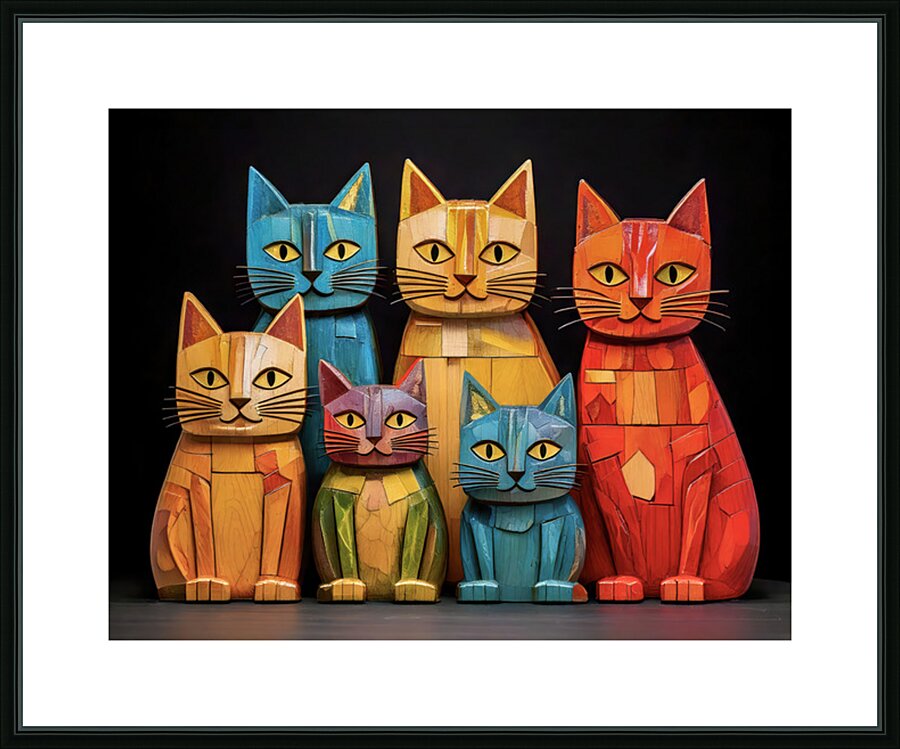 Colourful Cats Picture Frame print