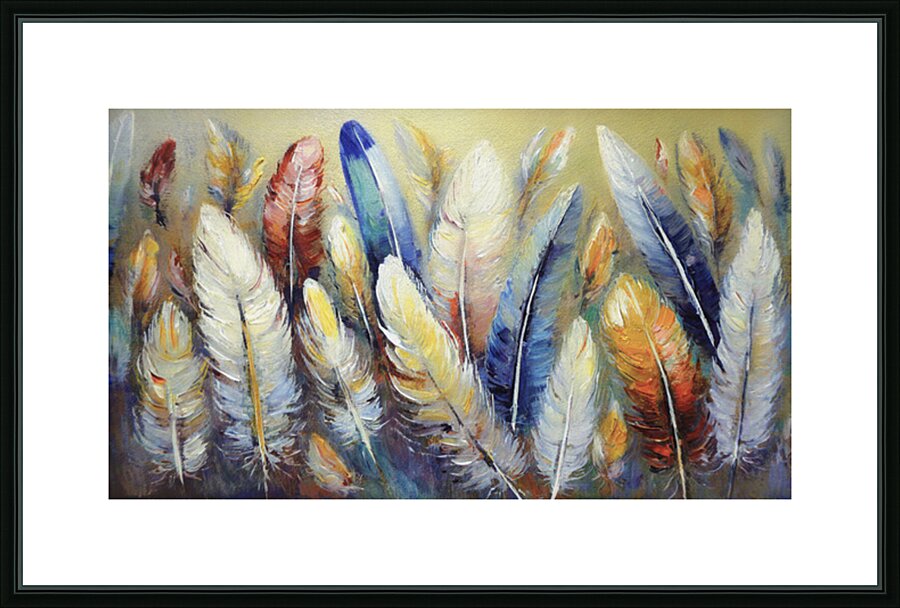 Found Feathers  Picture Frame print