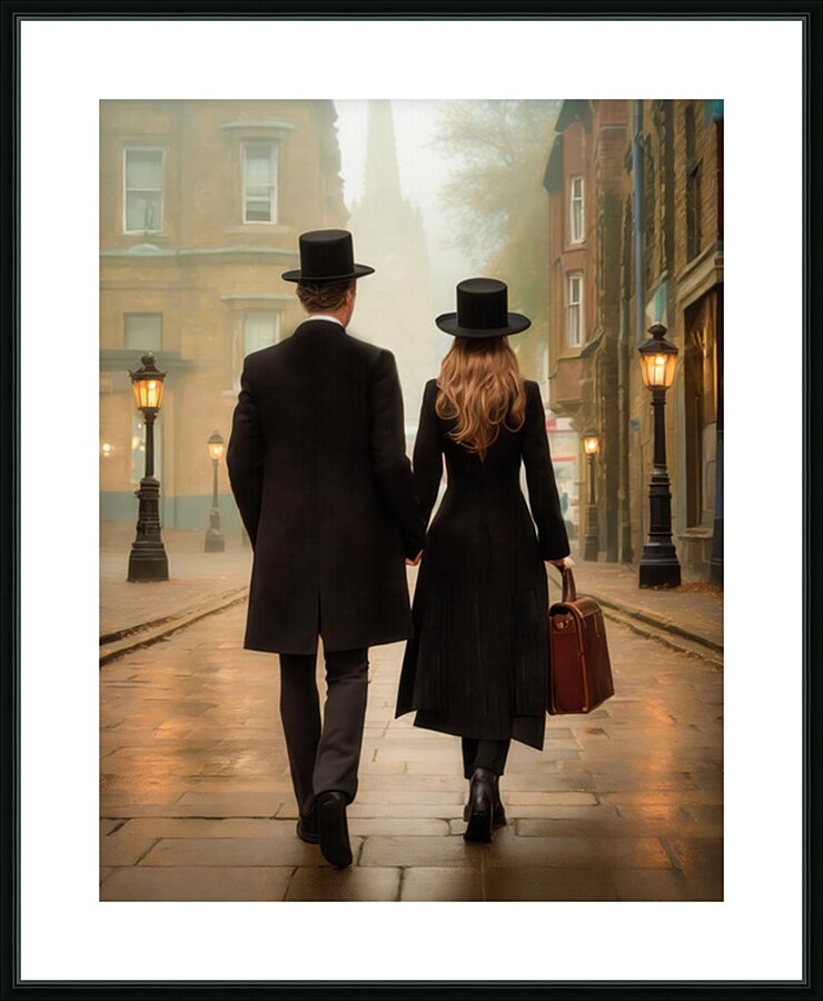 Walking Home Together  Picture Frame print