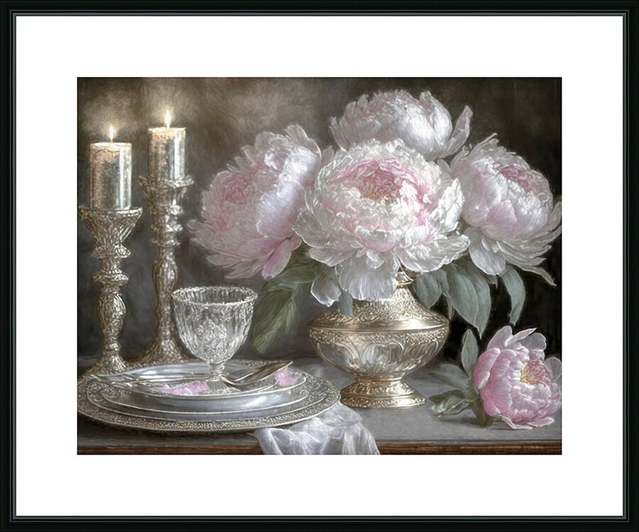 Romantic Dinner for One Picture Frame print