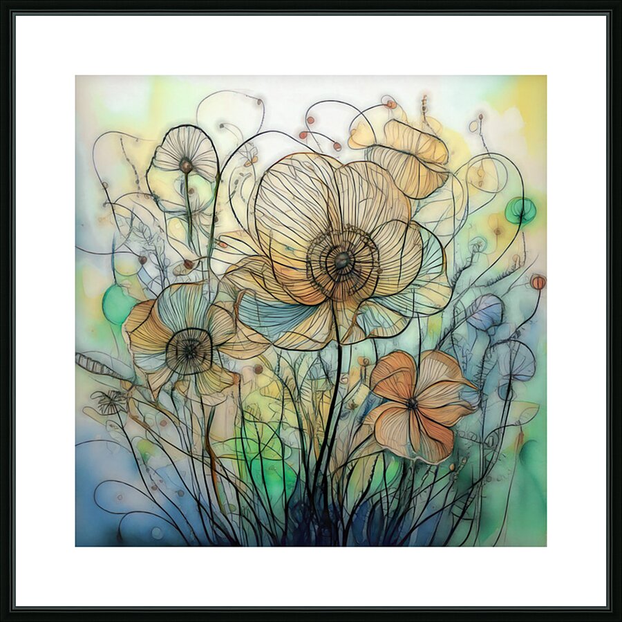 Surreal Flowers Picture Frame print