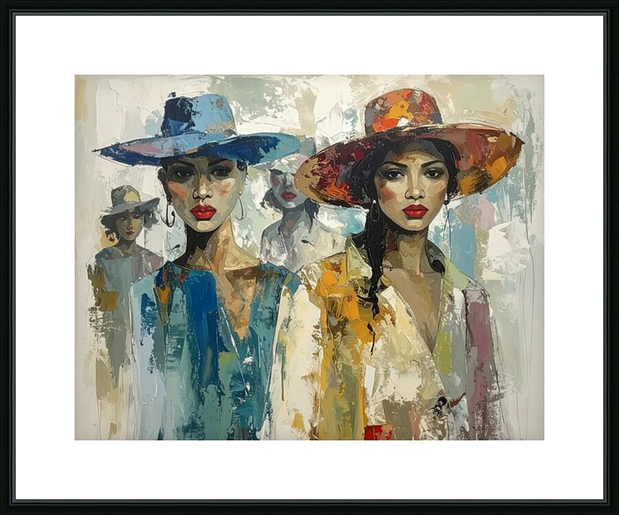 Modelling Hats Picture Frame print