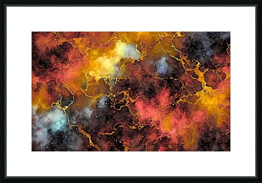 Burning Marble Picture Frame print